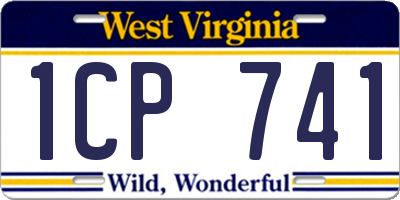 WV license plate 1CP741