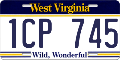 WV license plate 1CP745