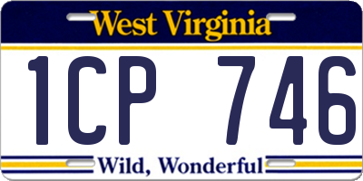 WV license plate 1CP746