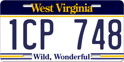 WV license plate 1CP748