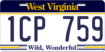 WV license plate 1CP759