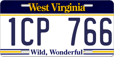 WV license plate 1CP766