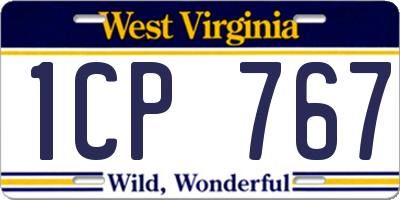 WV license plate 1CP767