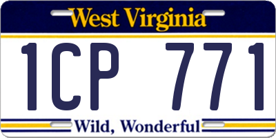 WV license plate 1CP771
