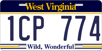 WV license plate 1CP774
