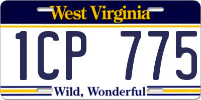 WV license plate 1CP775