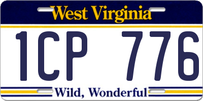 WV license plate 1CP776