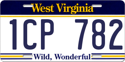 WV license plate 1CP782