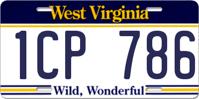 WV license plate 1CP786