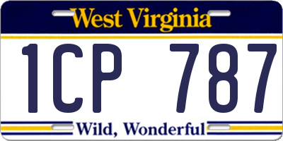 WV license plate 1CP787