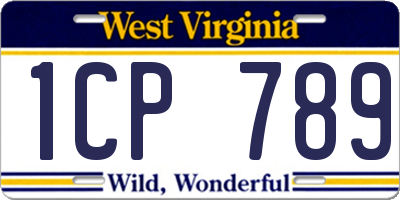 WV license plate 1CP789