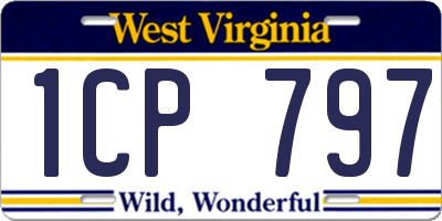 WV license plate 1CP797