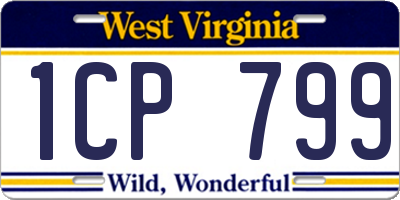 WV license plate 1CP799