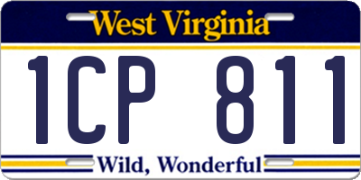 WV license plate 1CP811