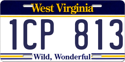 WV license plate 1CP813