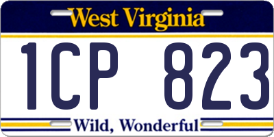 WV license plate 1CP823