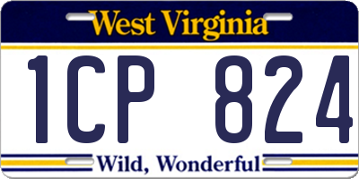 WV license plate 1CP824