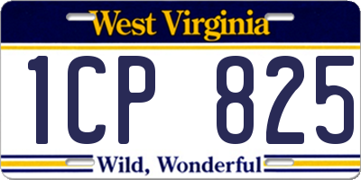 WV license plate 1CP825