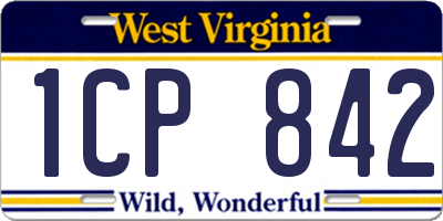 WV license plate 1CP842