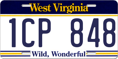 WV license plate 1CP848