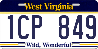 WV license plate 1CP849