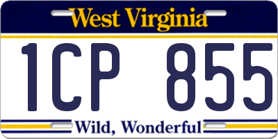 WV license plate 1CP855