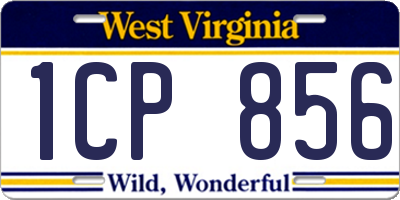 WV license plate 1CP856