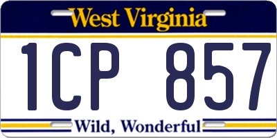 WV license plate 1CP857