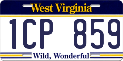 WV license plate 1CP859