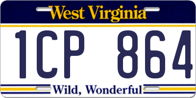 WV license plate 1CP864