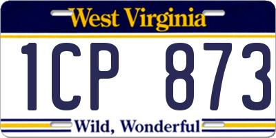 WV license plate 1CP873