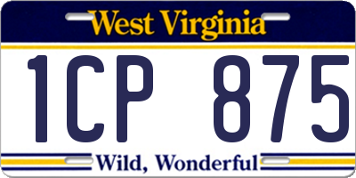 WV license plate 1CP875