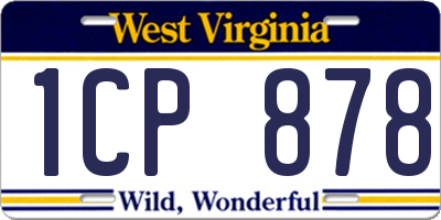 WV license plate 1CP878