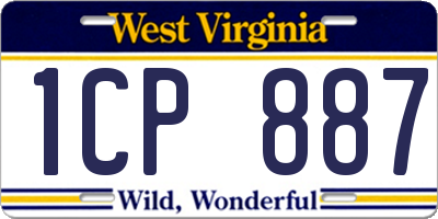 WV license plate 1CP887