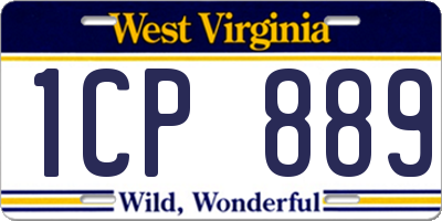 WV license plate 1CP889