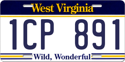 WV license plate 1CP891