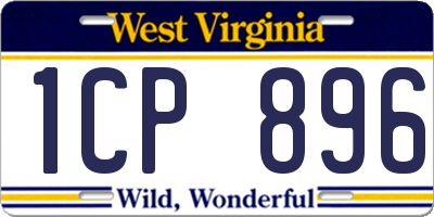 WV license plate 1CP896