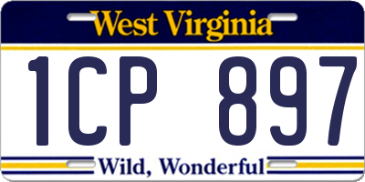 WV license plate 1CP897
