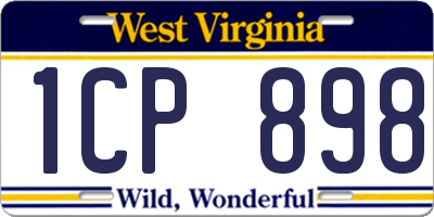 WV license plate 1CP898
