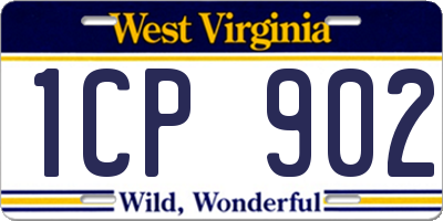 WV license plate 1CP902