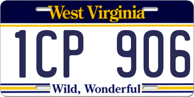 WV license plate 1CP906