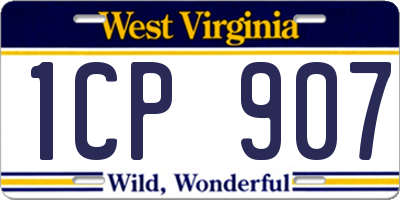 WV license plate 1CP907