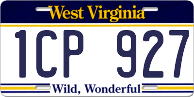 WV license plate 1CP927