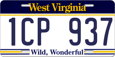 WV license plate 1CP937