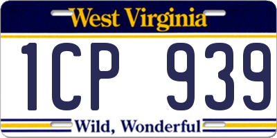 WV license plate 1CP939