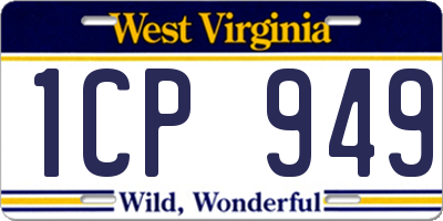 WV license plate 1CP949