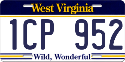 WV license plate 1CP952