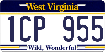 WV license plate 1CP955