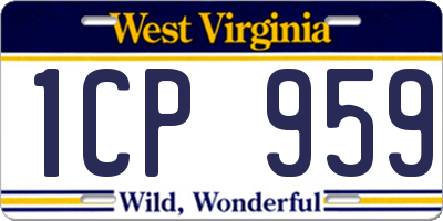 WV license plate 1CP959