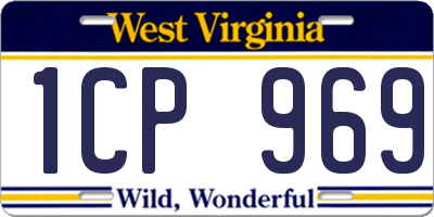WV license plate 1CP969
